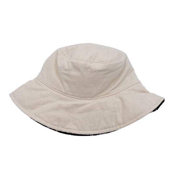 NEW Madewell Reversible Quilted Cotton Bucket Hat Twilight Cream Navy NE846 S/M - Picture 3 of 10